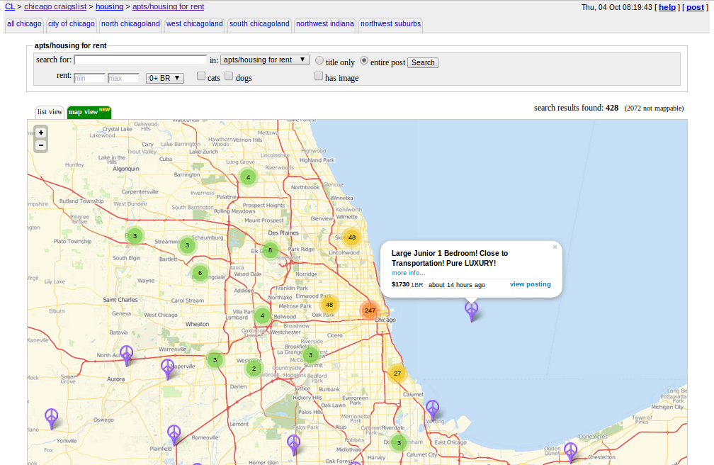 Craigslist launches maps feature for apartment listings ...