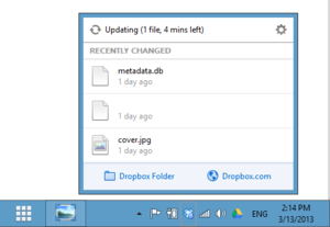 New Dropbox menu