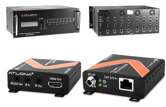 8-by-8 HDMI matrix switch and receivers