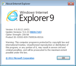 IE 10 is the latest version, and it comes bundled with Windows 8. Microsoft also offers IE 10 for those running Windows 7 with Service Pack 1 installed.