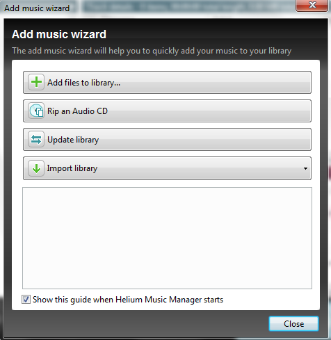 Helium Music Manager 9 add music