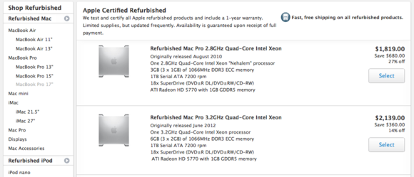 Apple Refurbished Mac Pros for sale