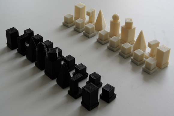 3d printed bauhaus chess set