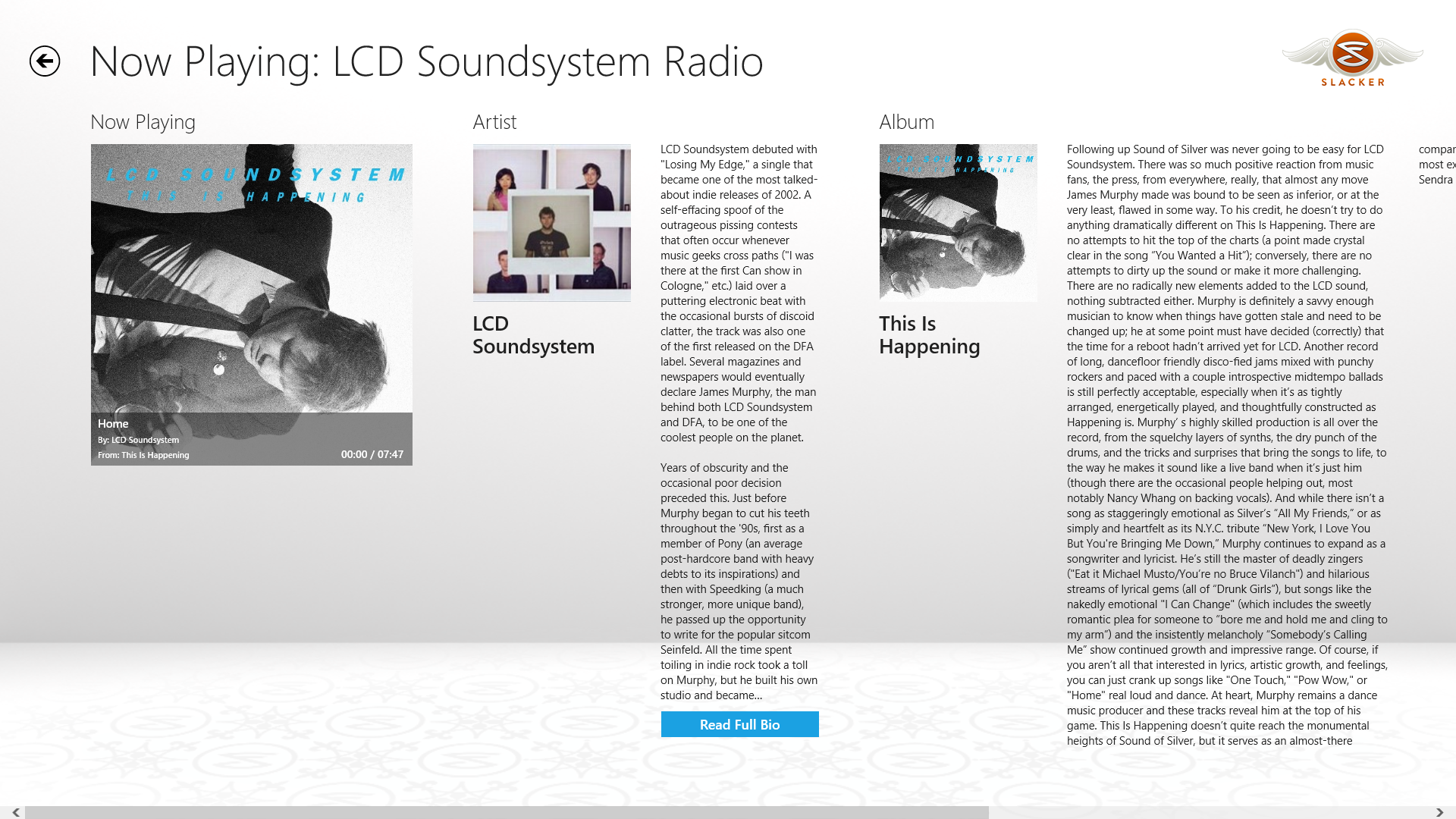 slacker radio windows 8