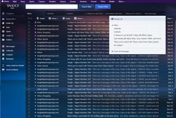 yahoo mail preview all