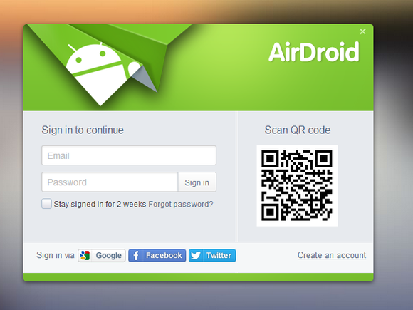 airdroid web qr code