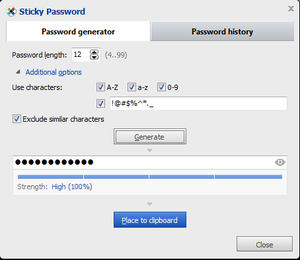 sticky password generator