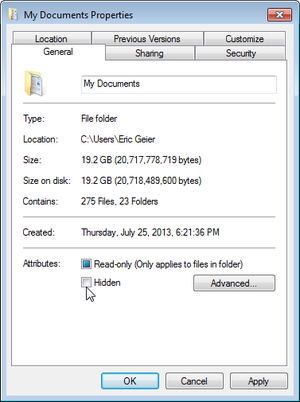 unhidding files