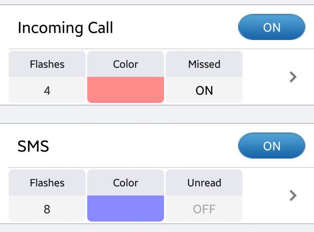 flashnotification settings