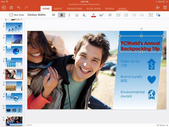 office for ipad powerpoint edit