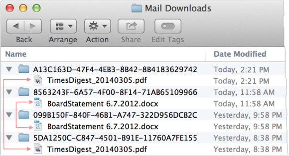 mail downloads folder