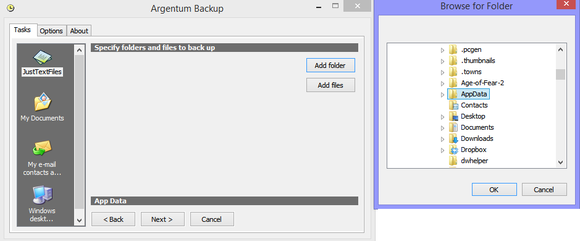 argentum backup template setup