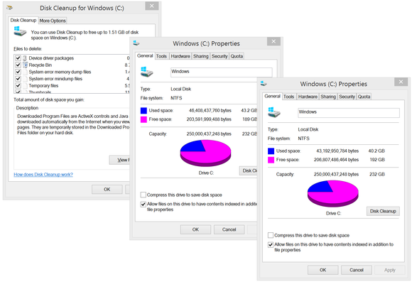 Windows 8.1 Disk Cleanup utility