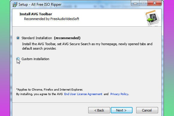 All Free ISO Ripper - AVG Toolbar trap