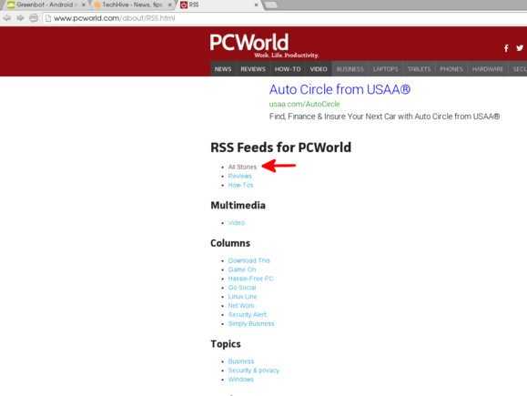 PCWorld RSS feeds