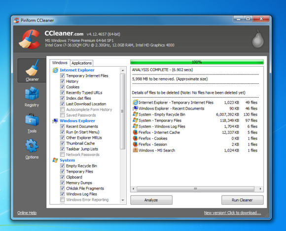 Windows 7 CCleaner remove temporary files