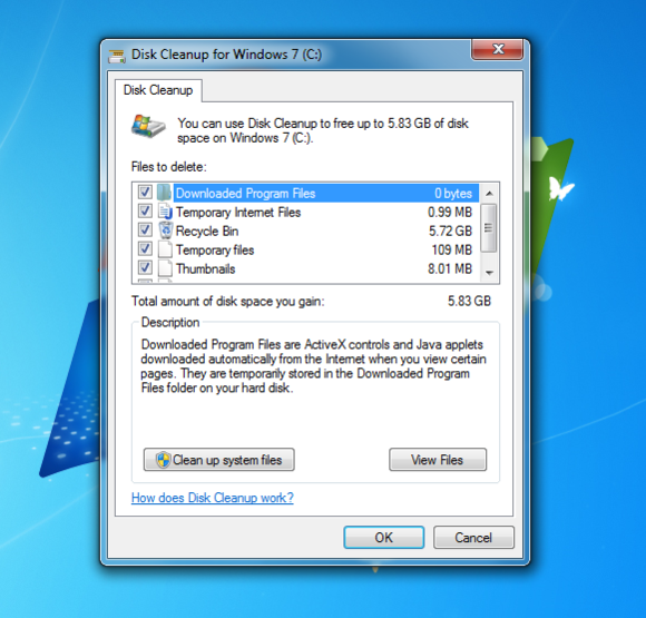 Windows 7 Disk Cleanup