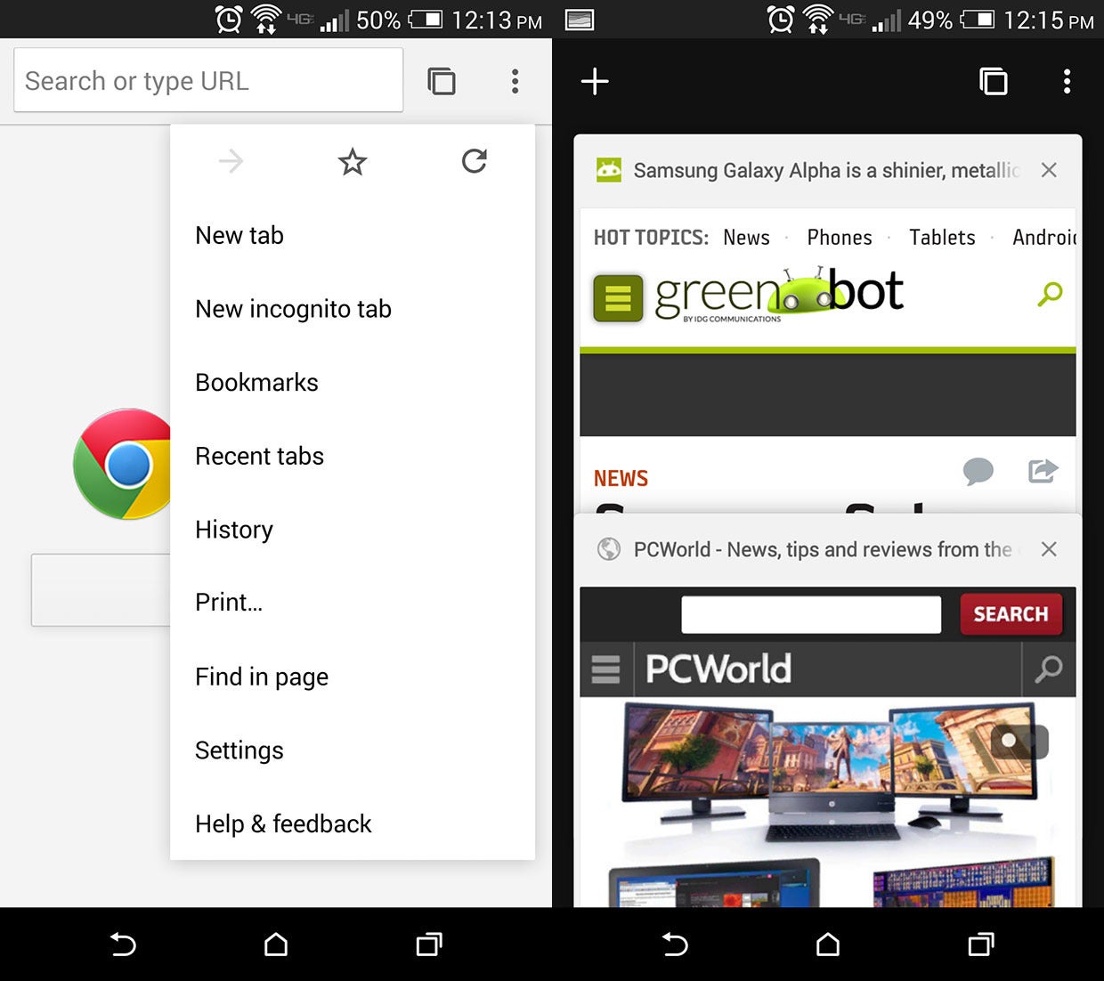 Chrome Beta for Android update shows us what 's browser will look like