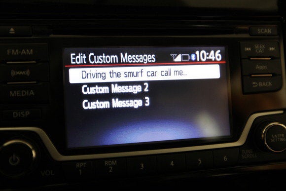 2015 nissan versa sr custom messages