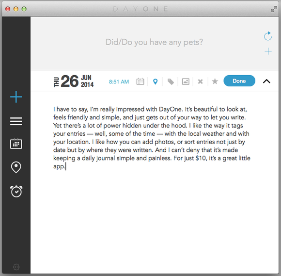 photo of Day One review: A Mac app that's so nice, you'll actually maintain your journal image