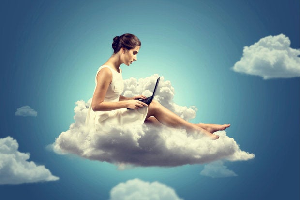 woman on cloud