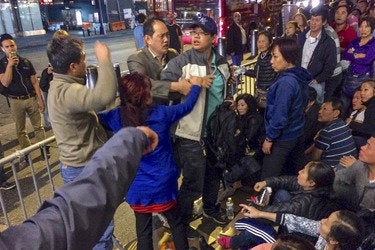 iPhone line scuffle in New York City