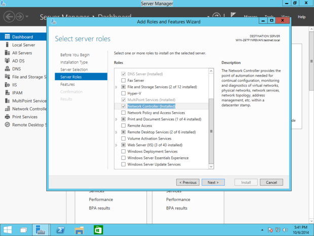 Windows Server 10技术预览版中的网络控制器