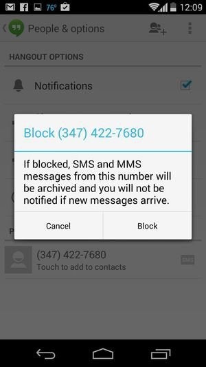 how to block sms spam android
