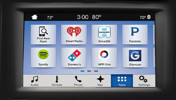 ford sync 3 apps screen