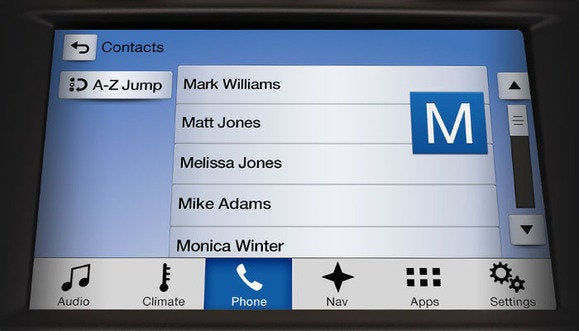 ford sync 3 contacts screen