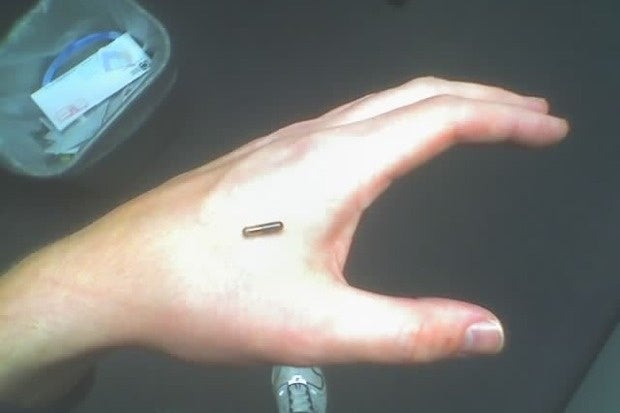 RFID chip on hand