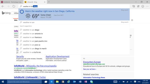 Microsoft Project Spartan Cortana