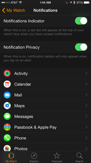 watch iphone notifications