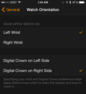 watch iphone orientation