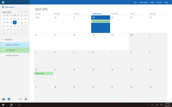 windows 10 preview calendar