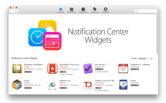 app store notification widgets