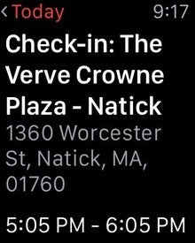 Apple Watch calendar entry