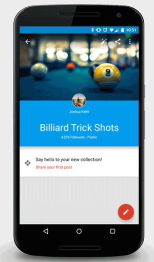 google plus collections android