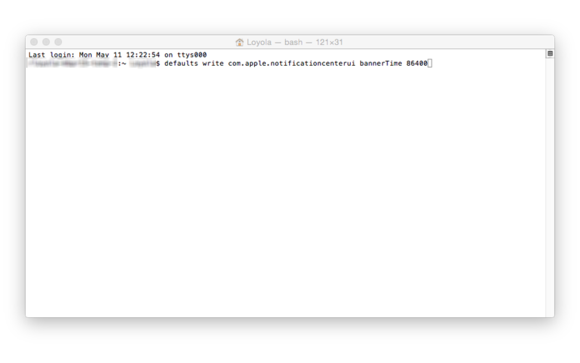notifications timer terminal