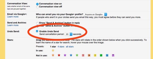 Gmail undo send