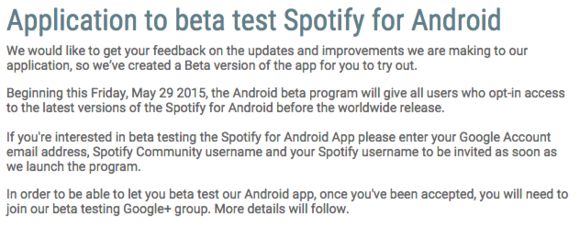 spotify beta android