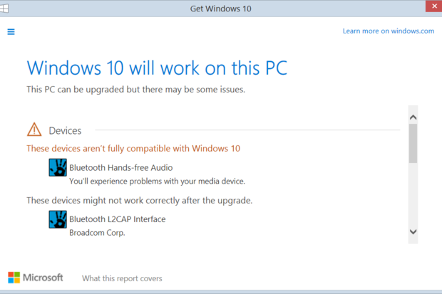 Microsoft Windows 10 Upgrade Compatibility
