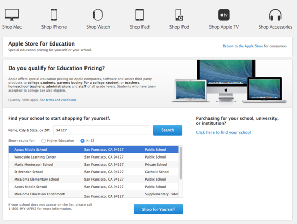 apple education store