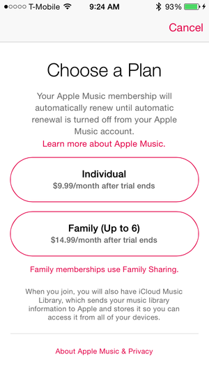 Family Sharing and Apple Music: It’s all about the price