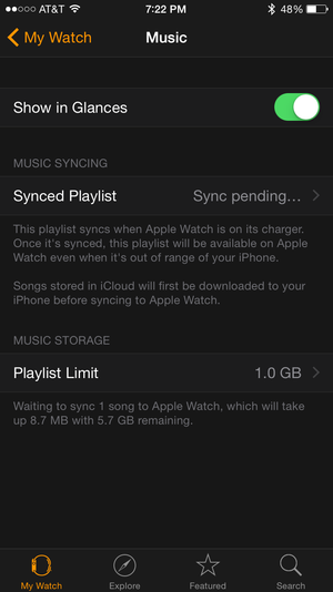 apple watch not playing music