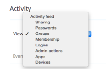 dropbox for business - activity screen