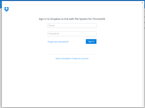 sign in to dropbox chrome