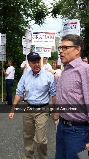 snapchat presidential election rick perry lindsey graham" width="300" height="534