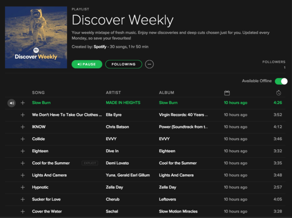 spotify discover weekly playlist