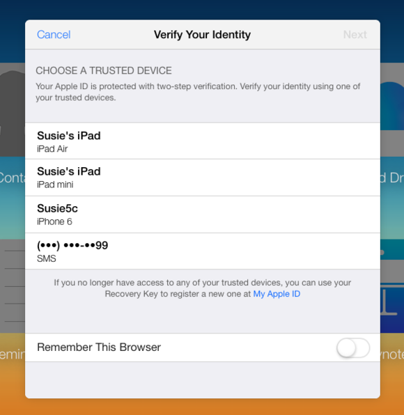 verify your identity icloud two factor
